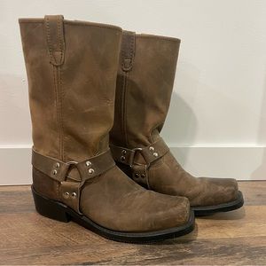 Double H Harness 4004 Men's Size 10.5 D Brown Leather Pull On Motorcycle Boots